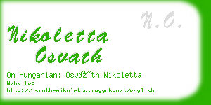 nikoletta osvath business card